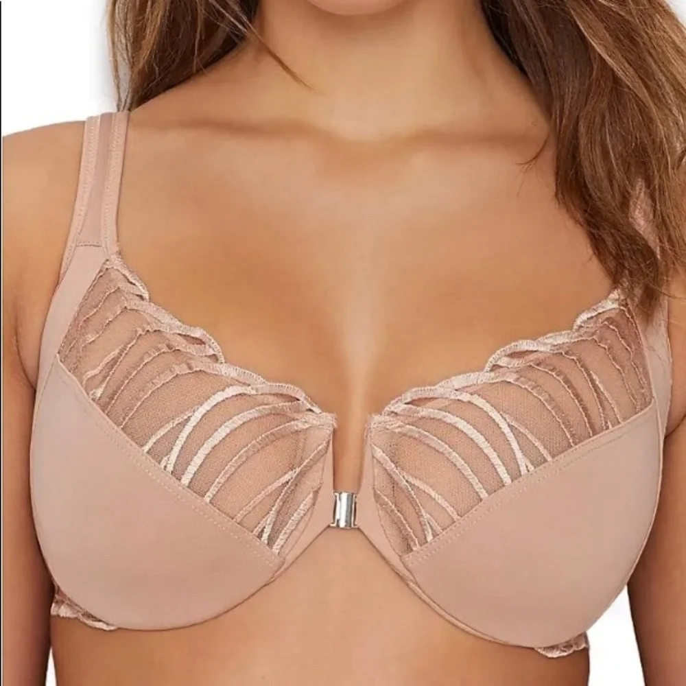 SOLD!🥳Paramour Angie Front Silver Hook Closure Minimizer Bra 34H - Picture 3 of 14